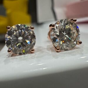 4ct.t.w Moissanite rose gold stud earrings, item 2238